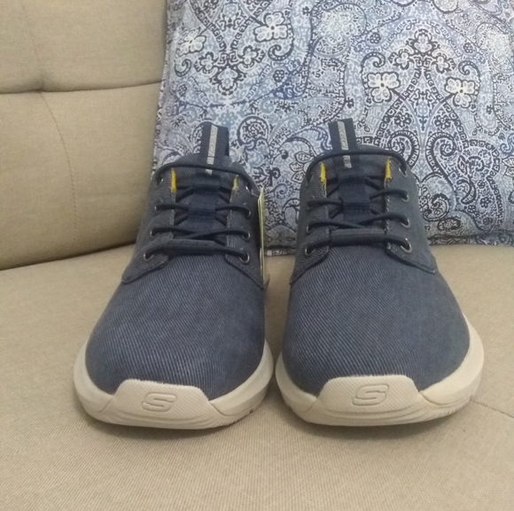 Skechers Parson Canvas slip-on Oxford shoes blue NWT - Picture 4 of 7